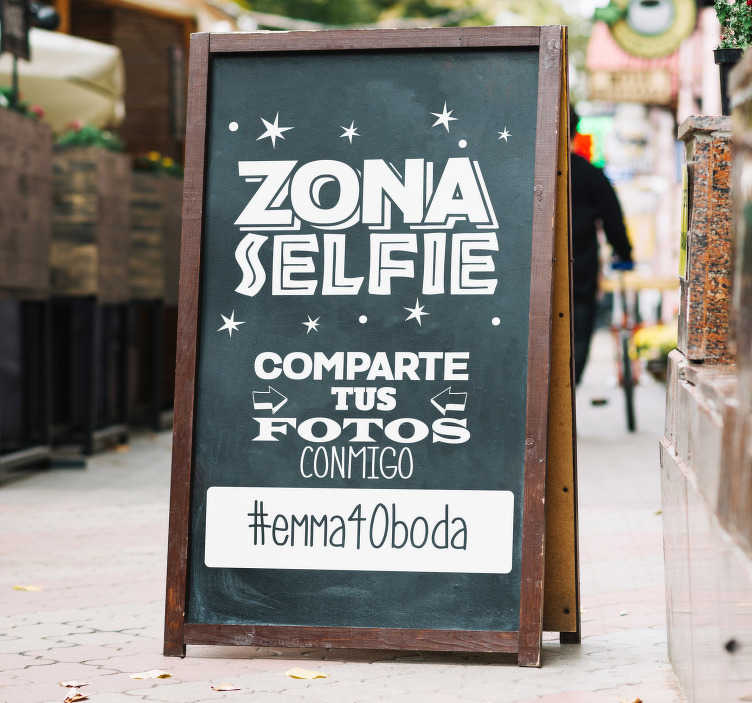 Vinilo decorativo zona selfie - adhesivo madera