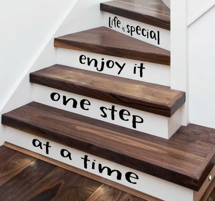 Whatyiu - Pegatinas de vinilo para escaleras, diseño de letras