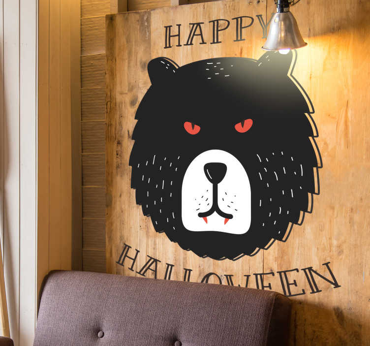 Sticker Mural happy halloween tête d'our