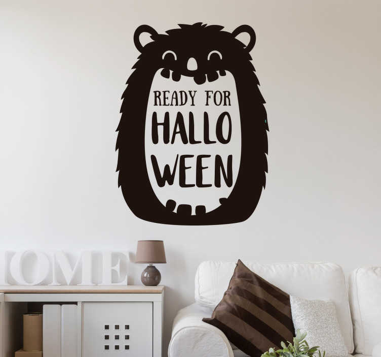 TenStickers. Ready for Halloween sticker. Kom alvast in de Halloween stemming met deze muursticker met de tekst Ready for Halloween. Pas de kleur en afmetingen geheel naar eigen wens aan.