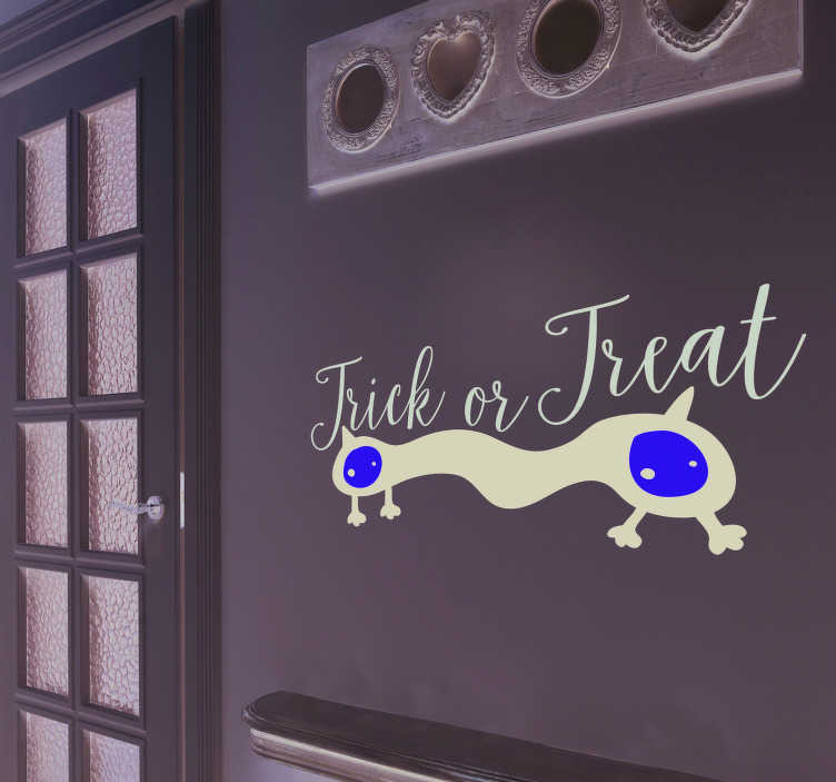 Tromper ou traiter l'autocollant de vacances halloween