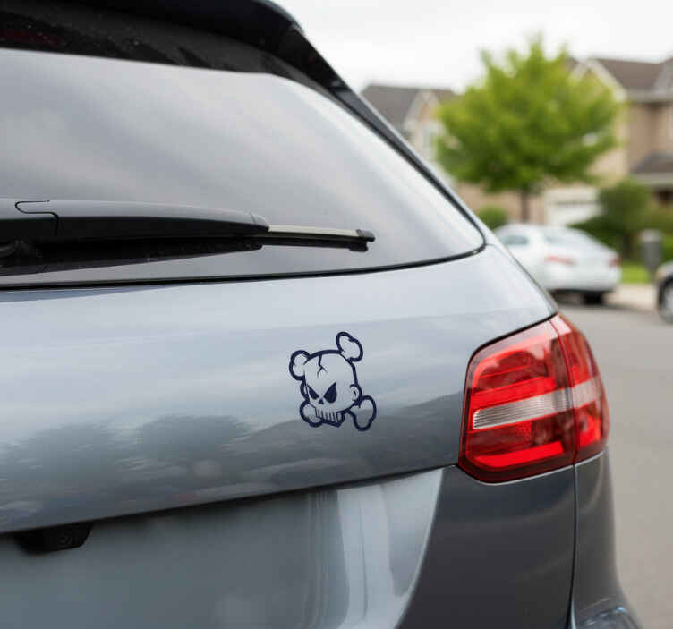 Pegatina coche logo de calaveras cruzadas - TenVinilo