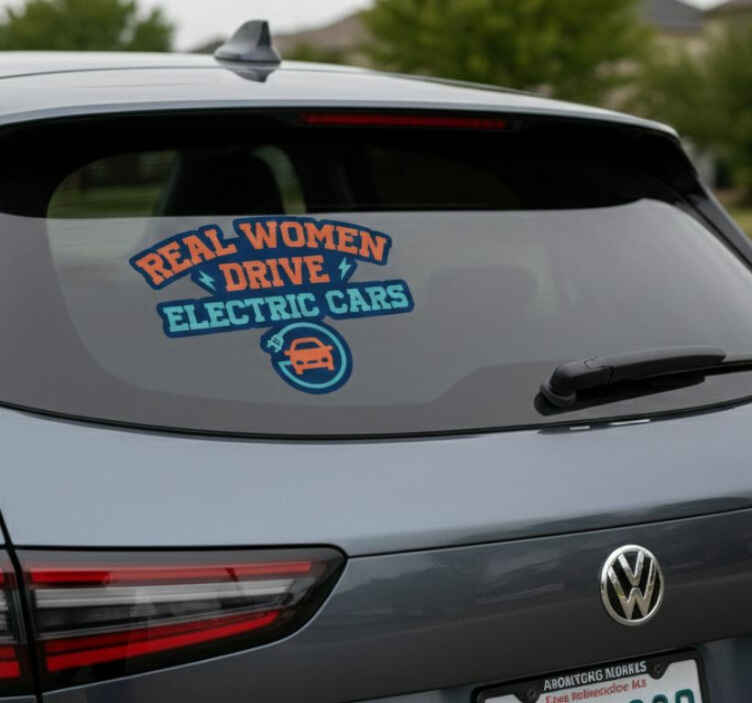 Pegatina coche mujeres reales al volante - TenVinilo