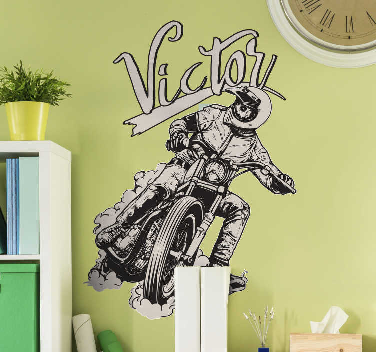  Pegatina de pared para silueta de motocross : Herramientas y  Mejoras del Hogar