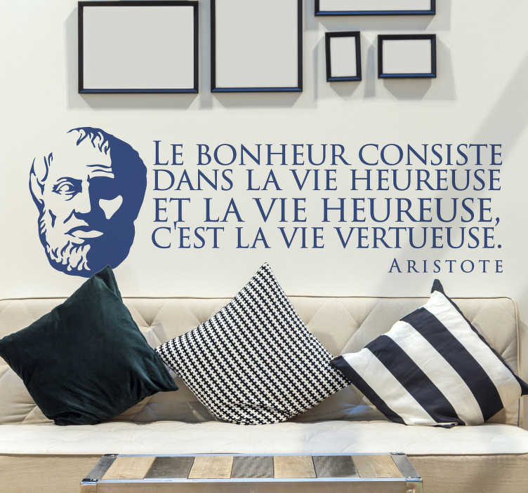 Sticker Citation Du Bonheur Aristote Tenstickers