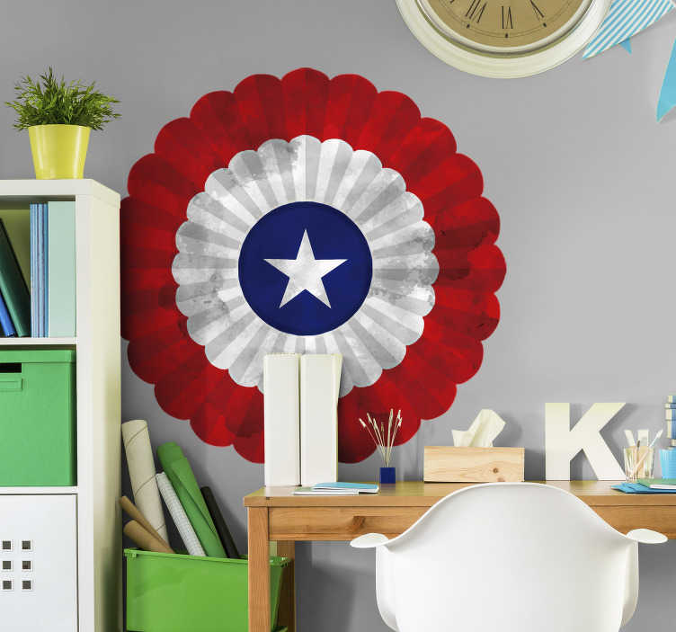 Vinilo pared de bandera Escarapela de chile TenVinilo