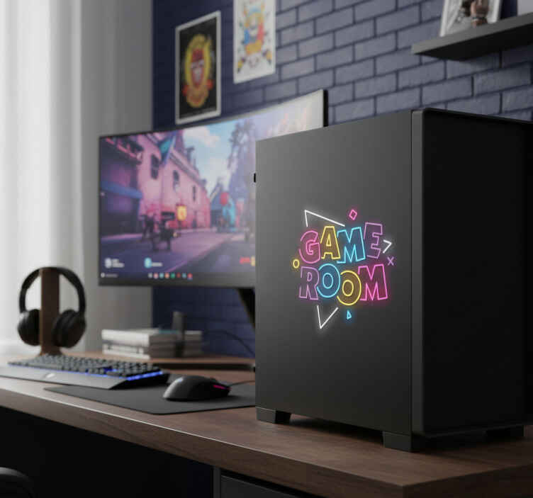 Gamer wandtattoo neonzeichen für den spielraum - TenStickers