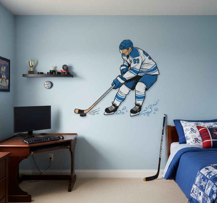 Adesivi animali per bambini giocatore di hockey - TenStickers