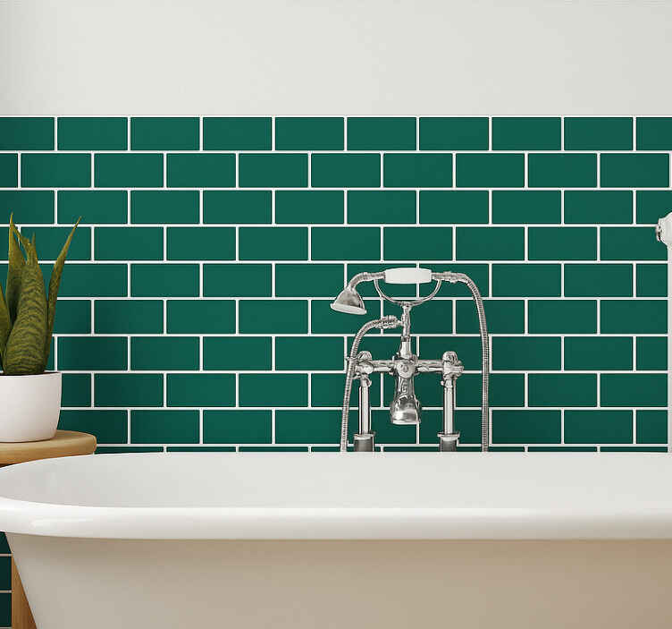 Vinilo para baño verde esmeralda - TenVinilo
