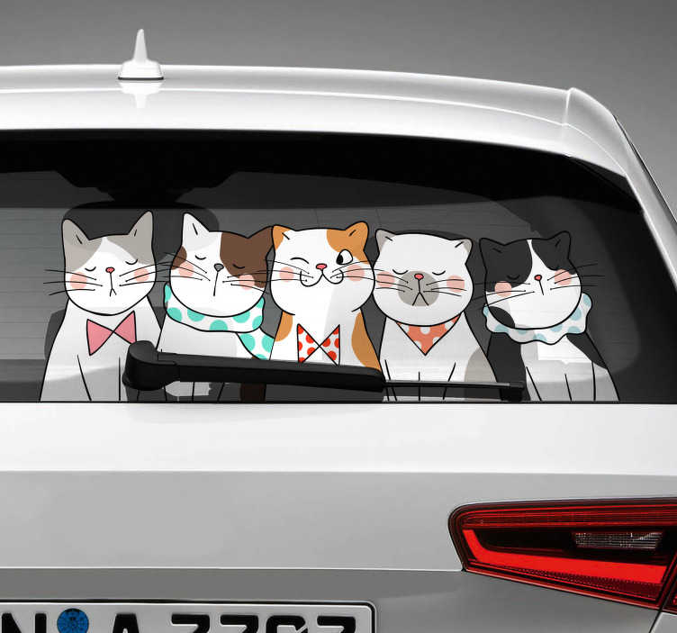 Autocollants De Voiture Couple Cat Love Car Corps Fenêtre - Temu France