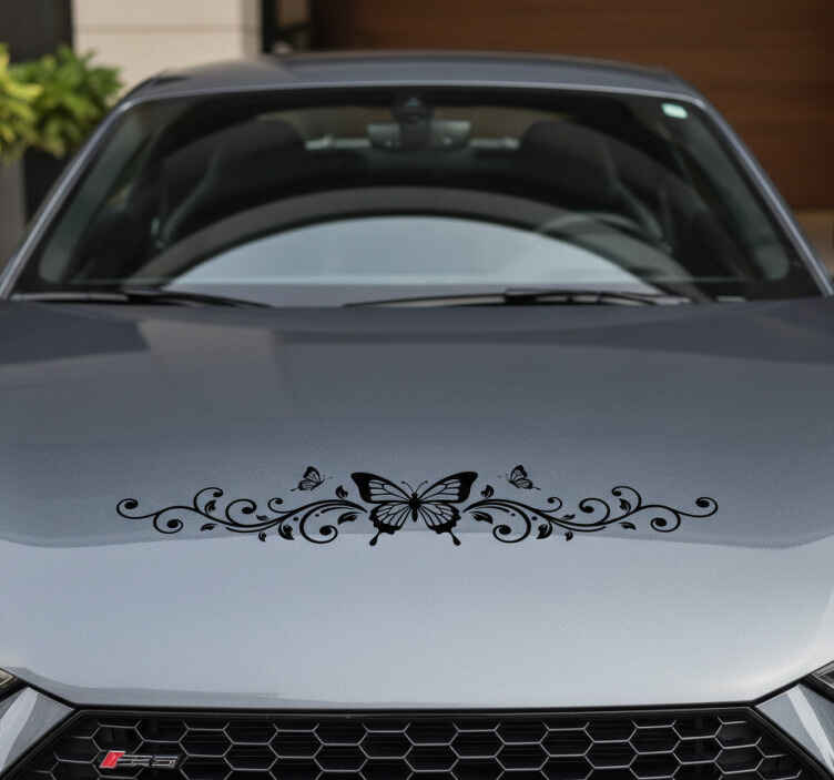 Pegatina coche mariposa negra elegante - TenVinilo
