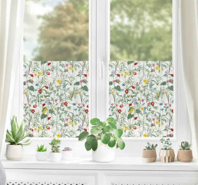 Window sticker bright vintage spring flowers - TenStickers