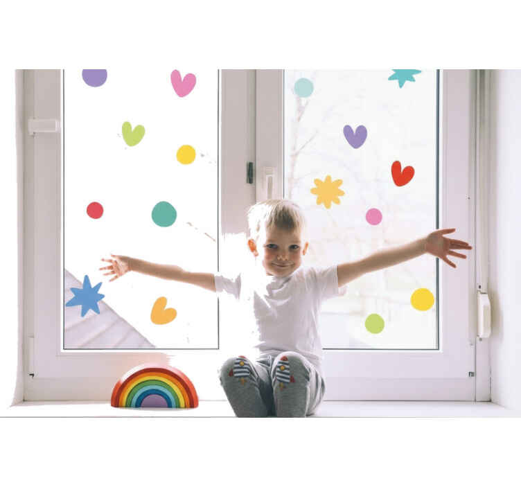 Sticker fenêtre ensemble coloré et ludique - TenStickers