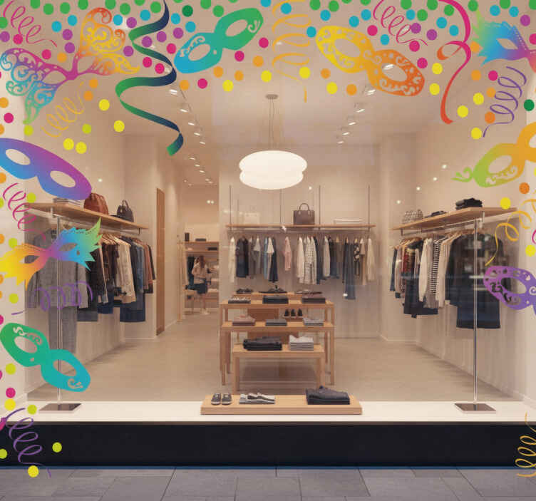 Shop window sticker colorful confetti frame - TenStickers