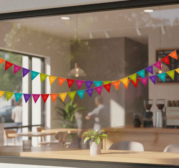 Etalage sticker kleurrijke carnavalsversiering - TenStickers