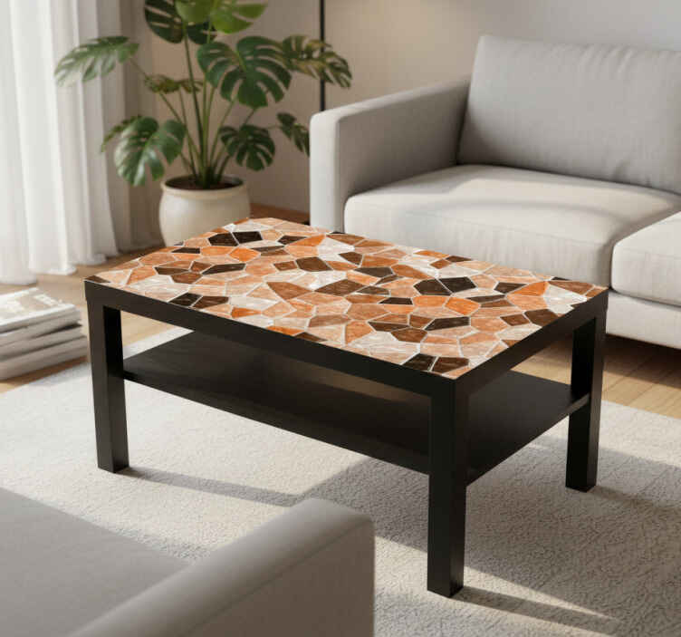 Vinilo mesa madera efecto mosaico madera - TenVinilo