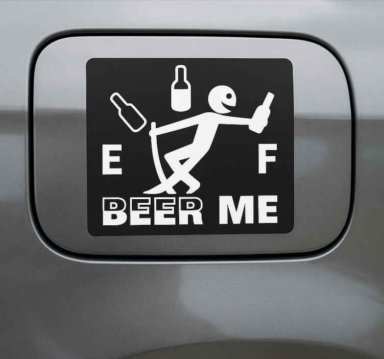 Pegatina coche cerveza por favor - TenVinilo