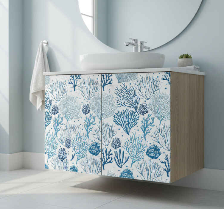 Blue corals nalepka za pohištvo - TenStickers