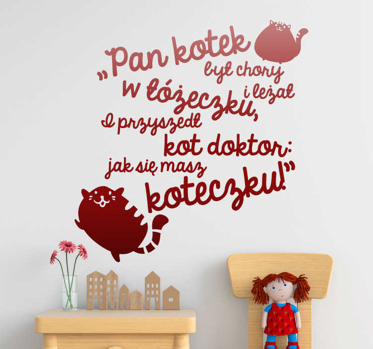 Naklejka na ścianę Napis Kotek i doktor - TenStickers