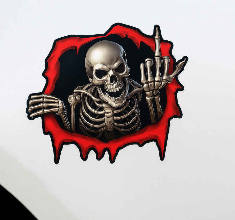 Pegatina coche esqueleto 3d espeluznante - TenVinilo