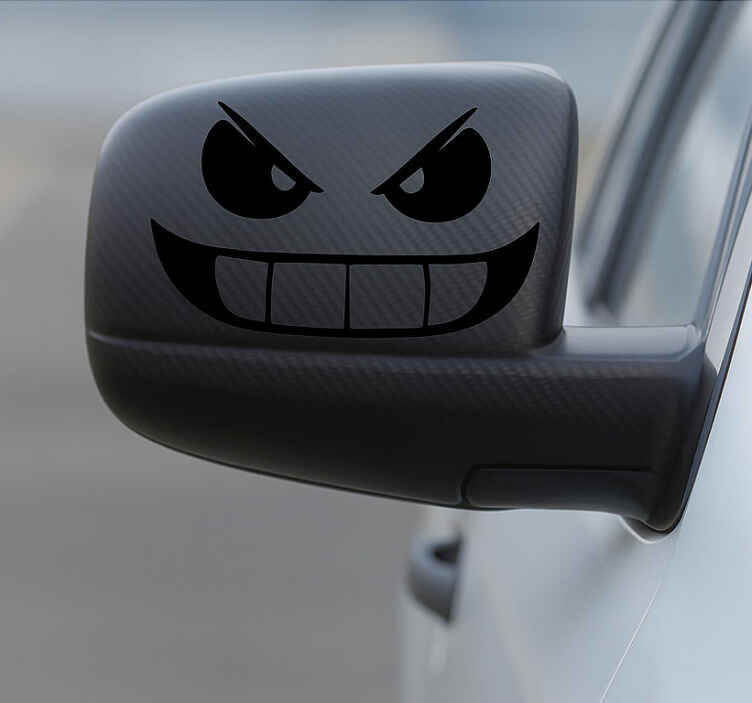 Hayvan çıkartması - arka ayna için öfkeli yüzler - TenStickers