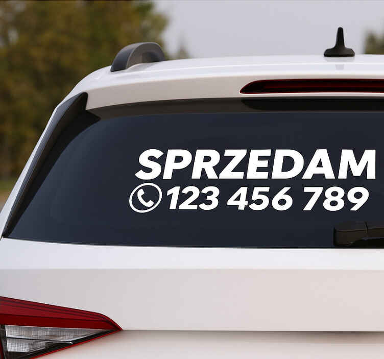 Naklejka na samochód ogłoszenie sprzedaży pojazdu - TenStickers
