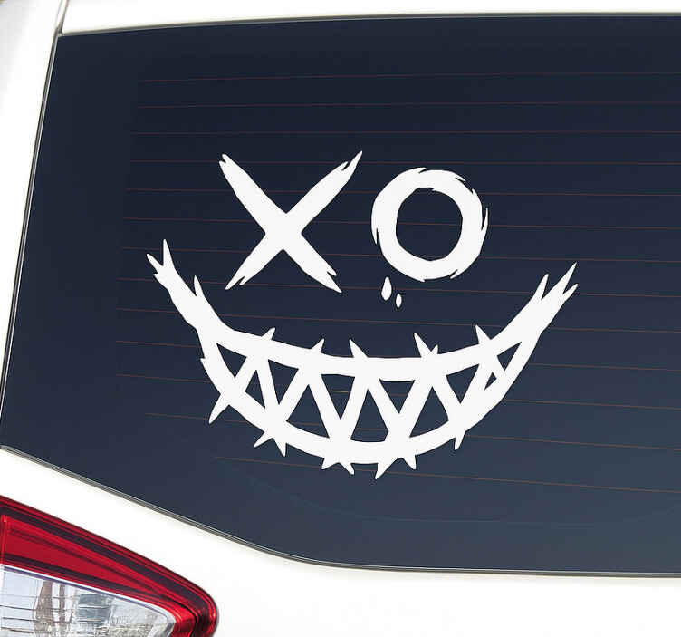 Pegatina coche sonrisa espeluznante del joker - TenVinilo