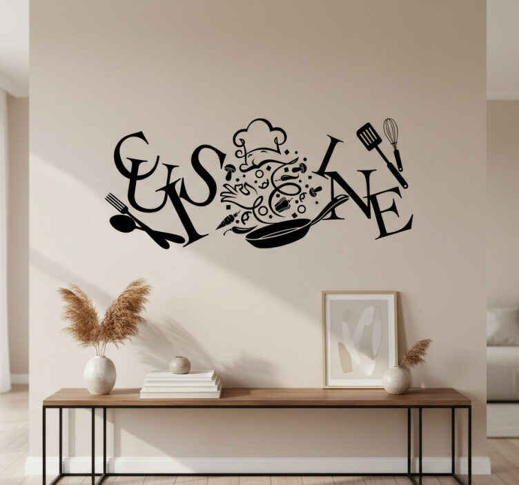 Sticker mural cuisine avec ustensiles - TenStickers
