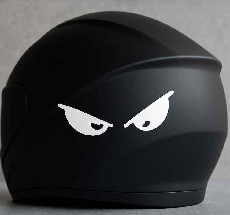 Naklejki na kask motocyklowy grafiki zrzędliwego jeźdźca - TenStickers