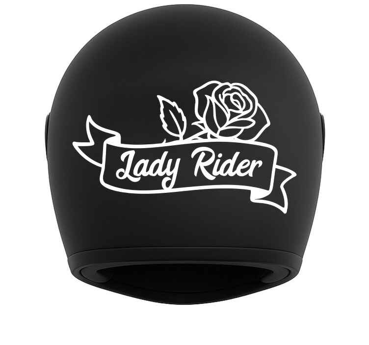 Motorcycle decal lady rider rose - TenStickers