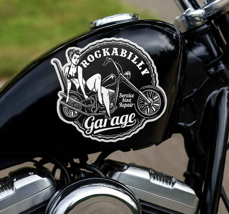 Motorcycle sticker classic chopper silhouette - TenStickers