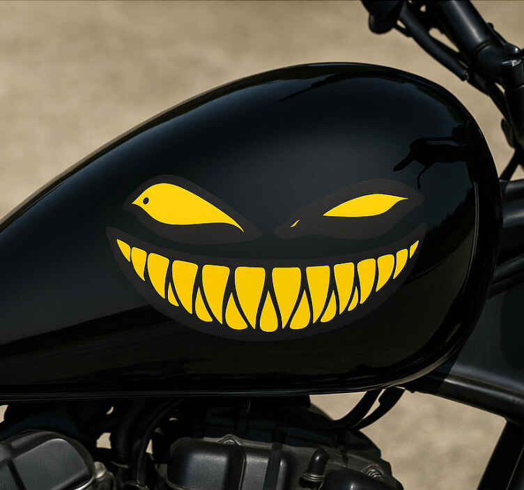 Motorcycle decals shadow smirk - TenStickers