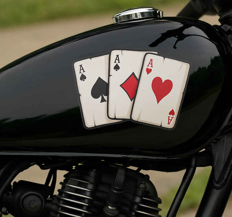 Nálepka na motorku Štyri esá karty - Tenstickers