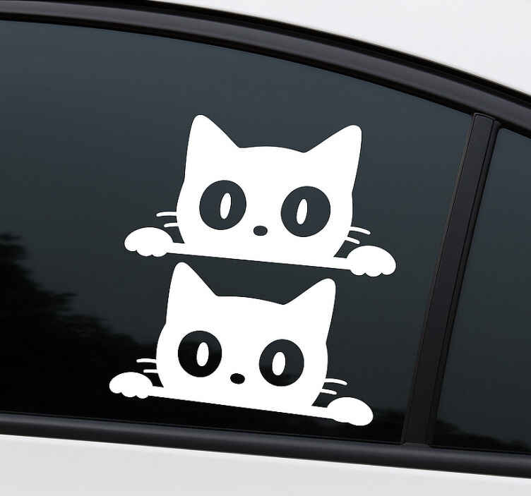 Pegatina coche gatos gemelos adorables - TenVinilo