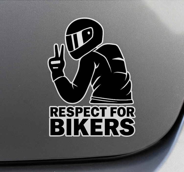 Autocollant voiture respect pour les motards - TenStickers