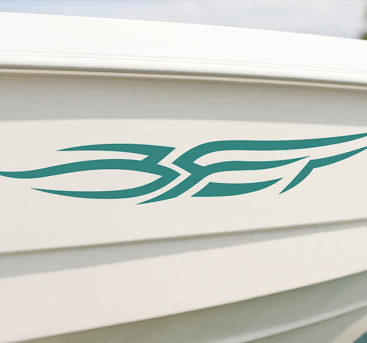 Vinilo para barco gráficos tribales en teal - TenVinilo