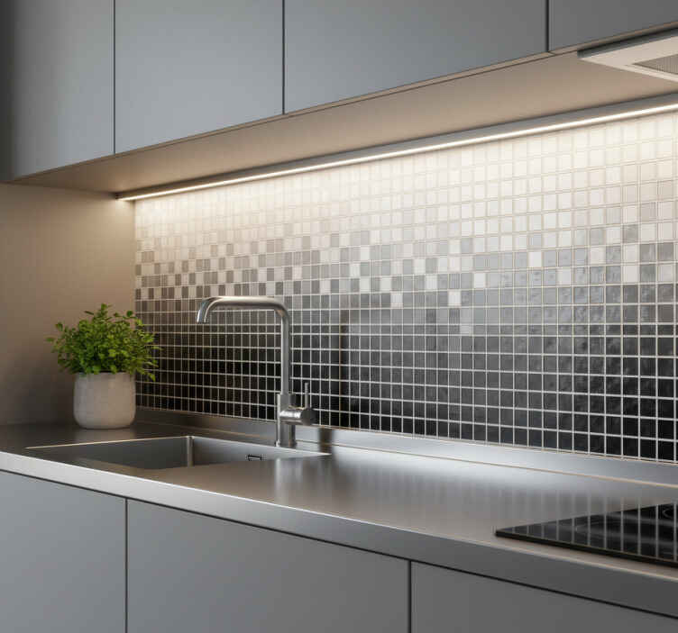 Tile decal for bathroom miniature monochrome mosaics - TenStickers