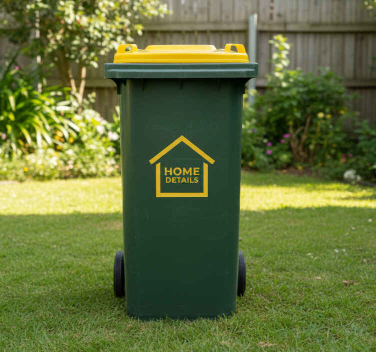 Wheelie bin sticker custom yellow home detail - TenStickers