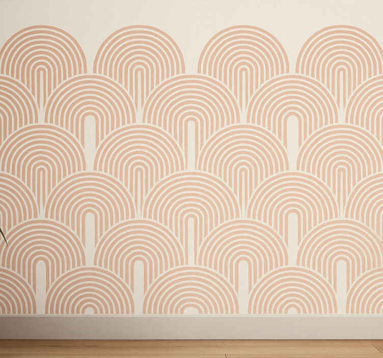 Sticker for tile overlapping peach pink arches - TenStickers