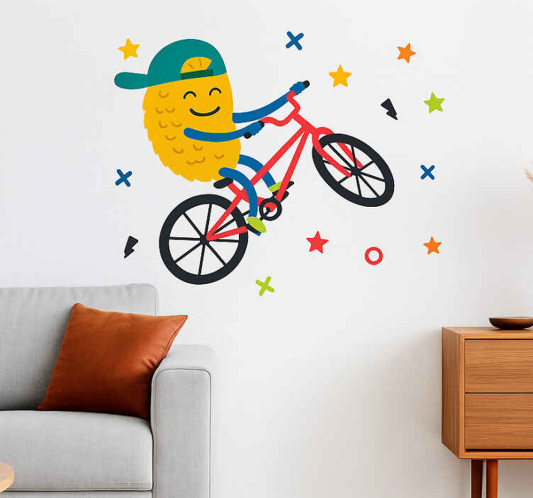 Living room wall sticker wheelie monster joy - TenStickers