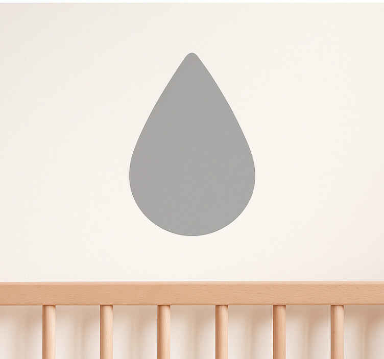 Nursery wall art sticker grey animated raindrops - TenStickers