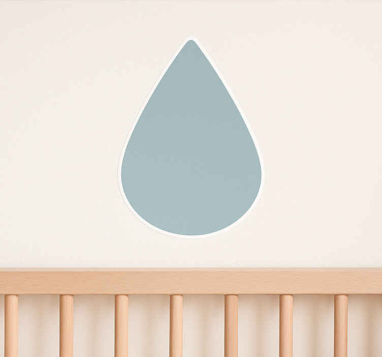 Nursery wall art sticker pale blue animated raindrops - TenStickers