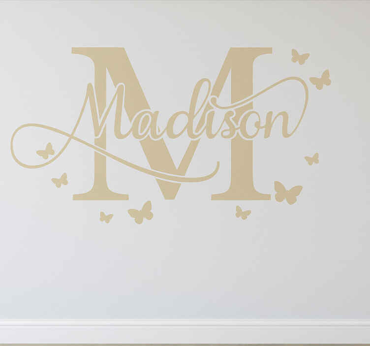 Nursery wall art sticker cursive custom name beige - TenStickers