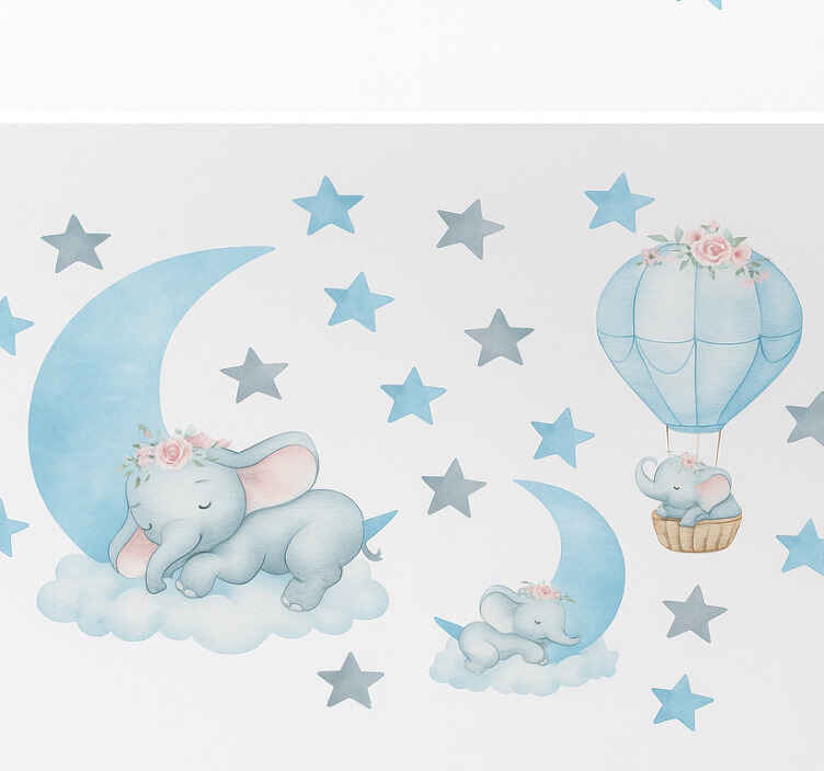 Nursery room wall decal pastel blue "dream big..." - TenStickers