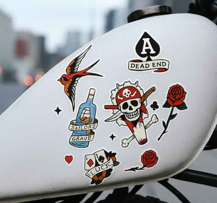 Motorcycle decal tattoo fuel tank - TenStickers