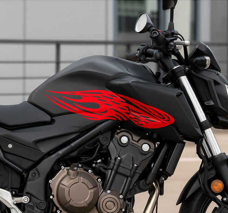 Motorcycle decal blazing wing stroke - TenStickers