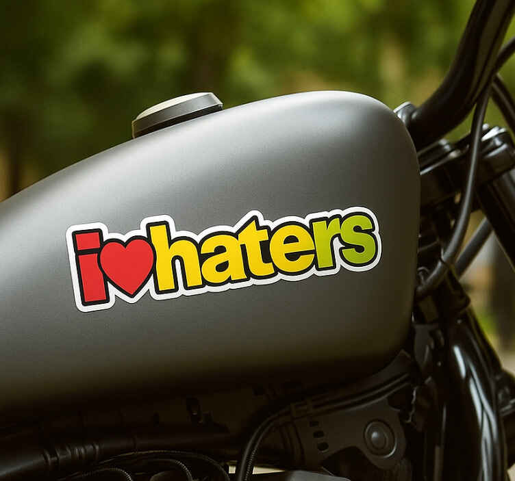 Motorcycle decal hater love - TenStickers