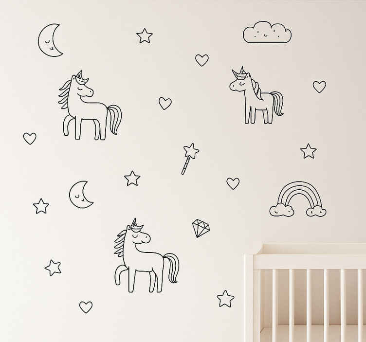 Nursery wall sticker black dream big nighttime - TenStickers