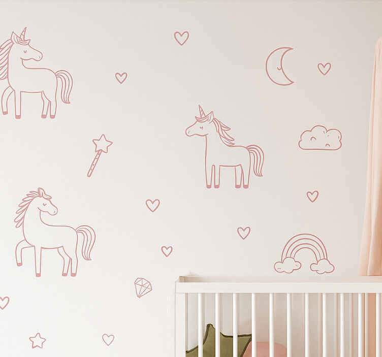 Nursery wall sticker pink dream big at night - TenStickers