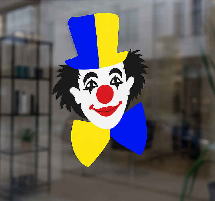 Αυτοκόλλητα Παράθυρα Χαρούμενος Καρναβαλικός Κλόουν - TenStickers